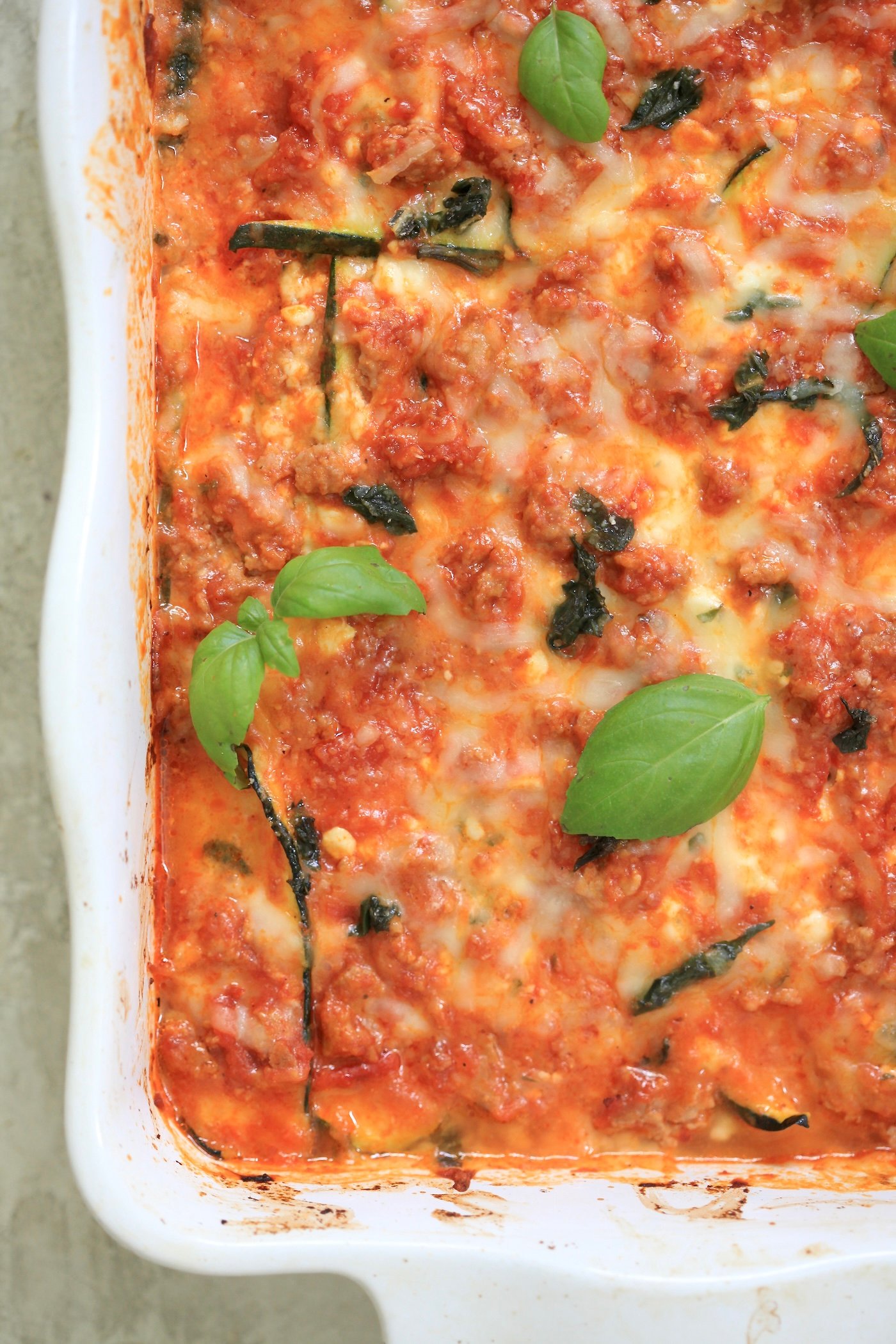 Zucchini Lasagna with Turkey (and cottage cheese!)